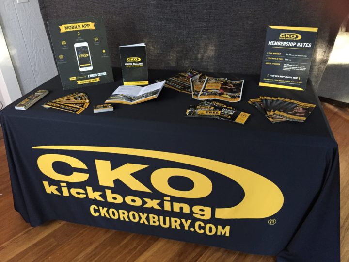 Custom 6-foot table throw printed by Weiss Printers