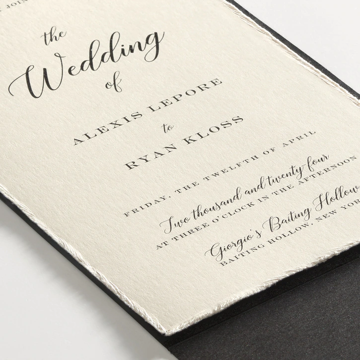 Pearl edged specialty invitation