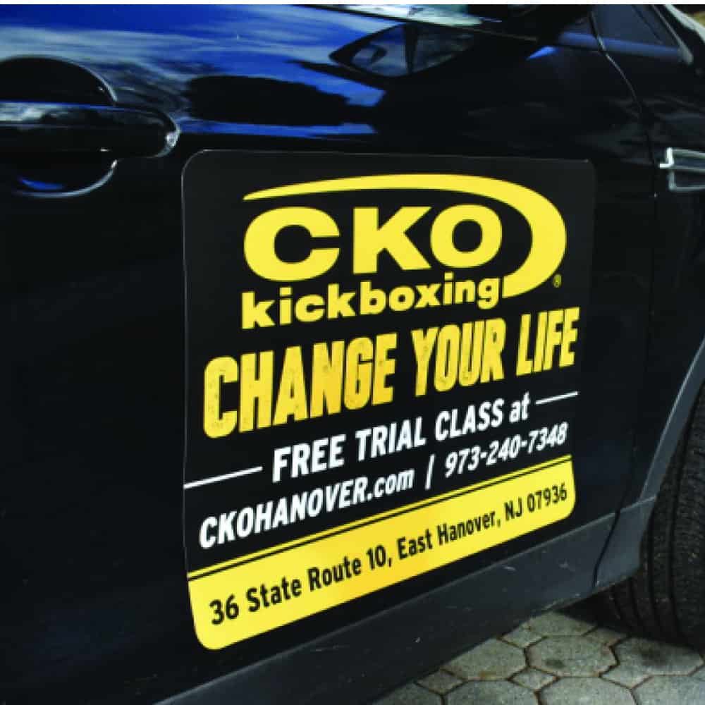 Custom vehicle magnet printed by Weiss Printers
