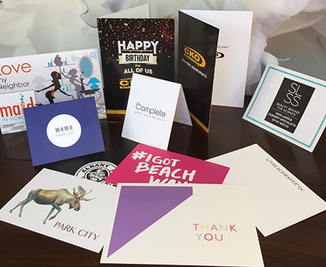 Custom thank you cards printed by Weiss Printers