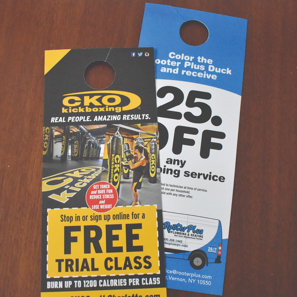 Custom printed door hangers