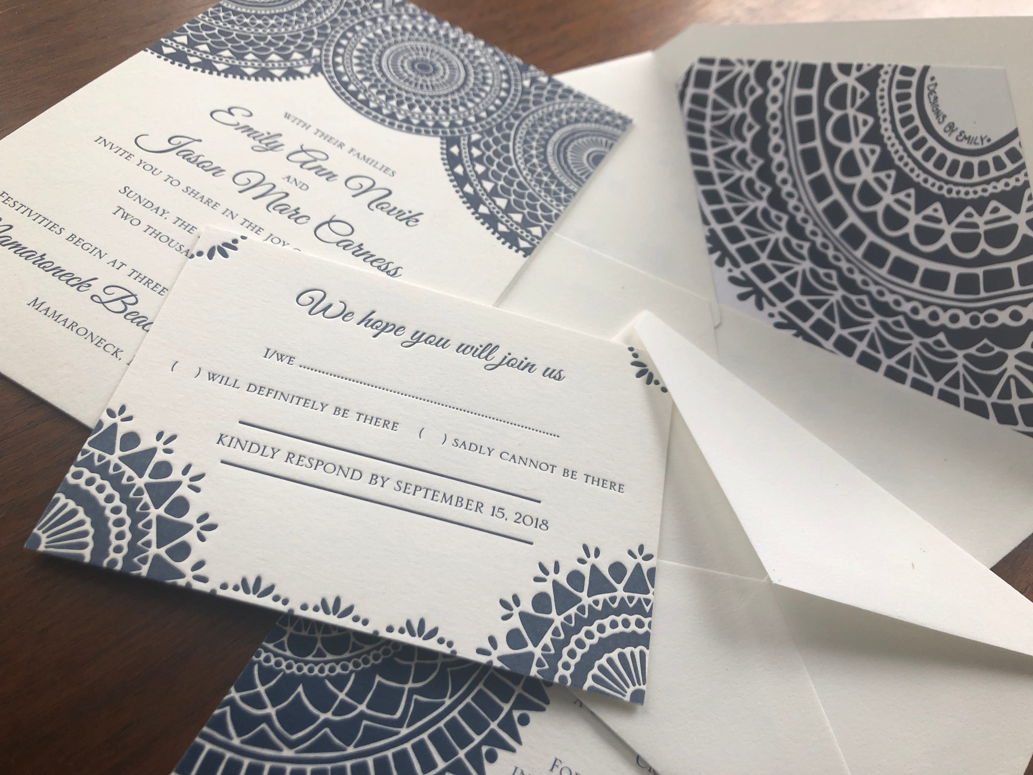 Letterpress wedding invitations
